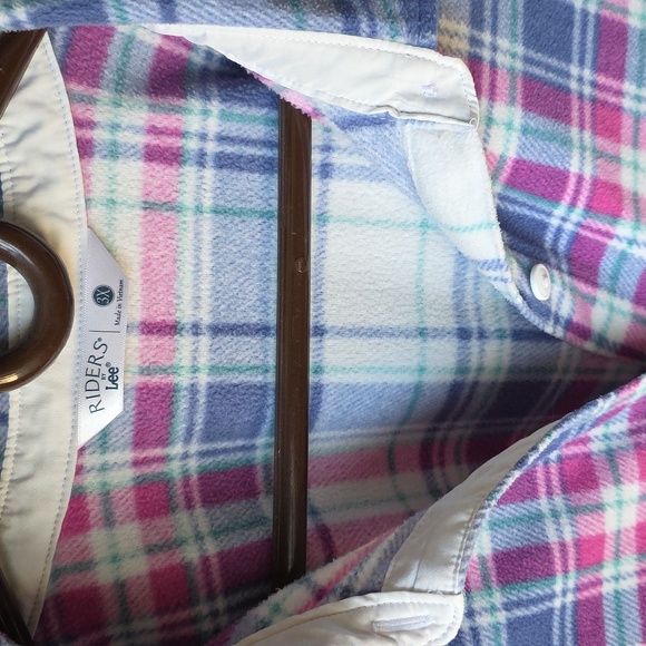 Lee Women's Plaid Button-Down Shirt in Pink and Blue - Picture 2 of 3